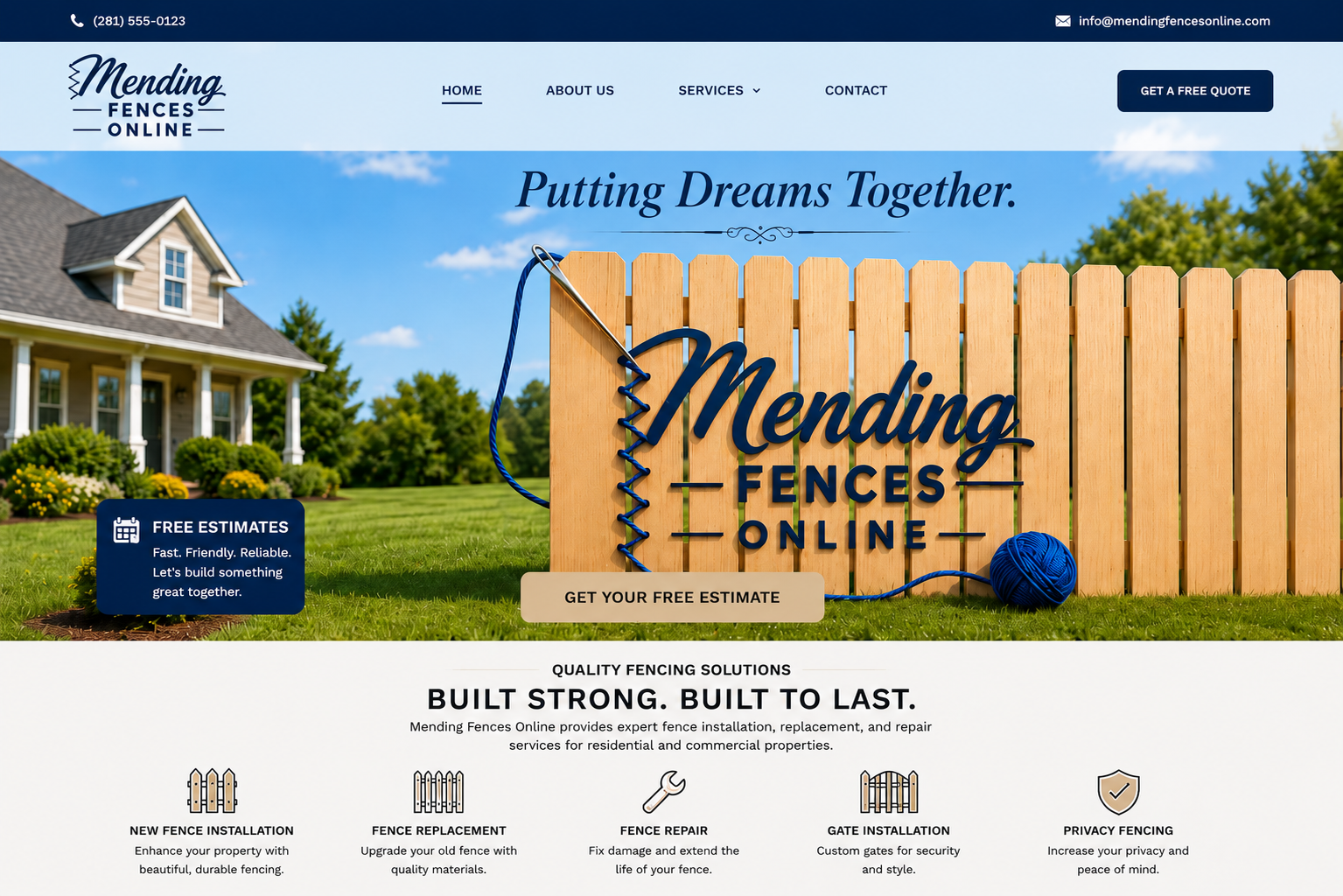 Mending Fences Online home services and free estimate showcase